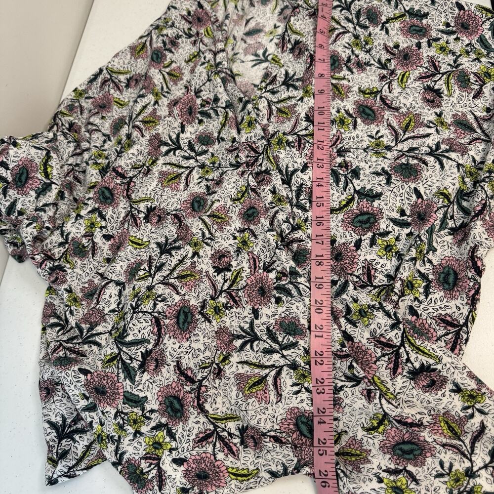 Torrid Washable Gauze Tie Front Crop Kimono Womens Size 3X White Floral Draped - Picture 9 of 9